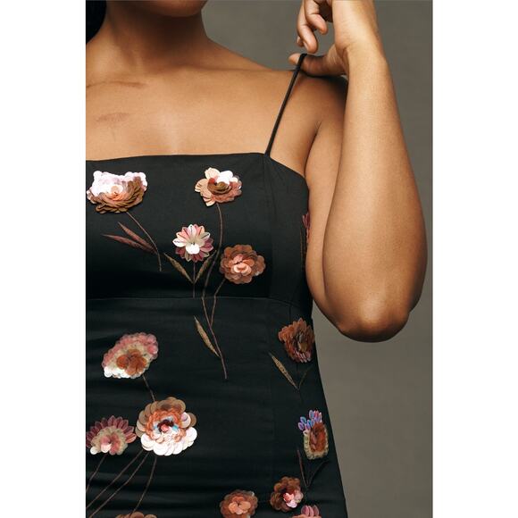 Maeve The Brynne 3D Floral Black Mini Dress NWT Size 6 Anthropologie - Picture 12 of 12